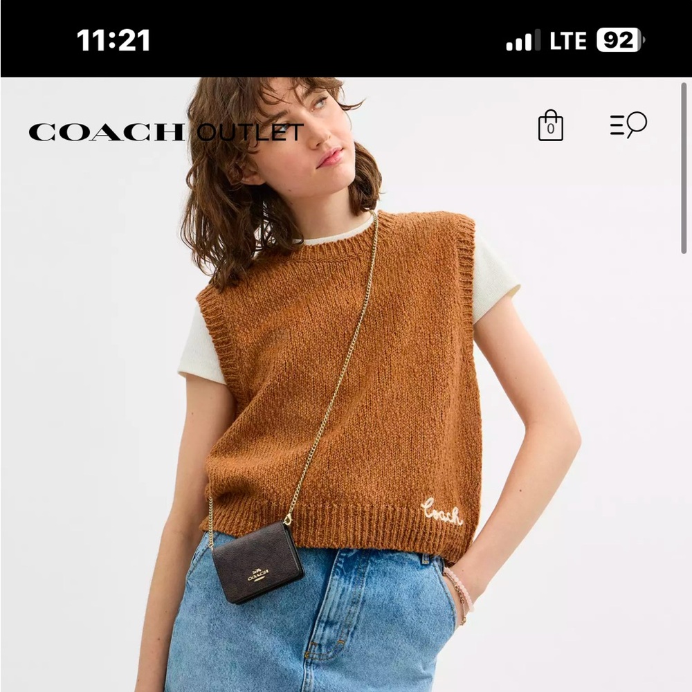 Coach Mini Wallet On A Chain In Signaure Canvas - Picture 5 of 6